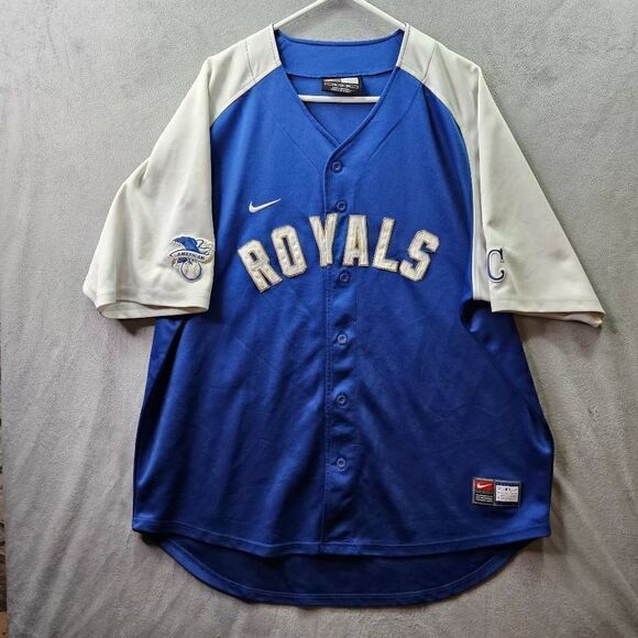 Kanasa City Royals Jersey Mens 2XL Blue Nike Genuine Merchandise Baseball Button - Picture 1 of 12